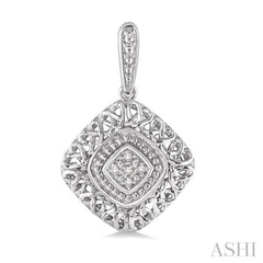 1/20 ctw Cushion Shape Single Cut Diamond Earrings in Sterling Silver