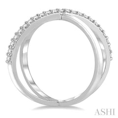 1/4 ctw Round Cut Diamond 'X' Ring in 14K White Gold