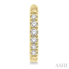 1/8 Ctw Single Cut Diamond Huggie Petite Earrings in 10K Yellow Gold