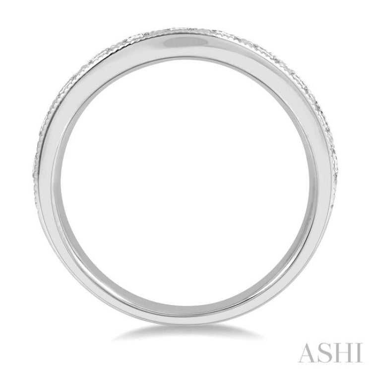 1 ctw Arched Round Cut Diamond Wedding Band in 14K White Gold