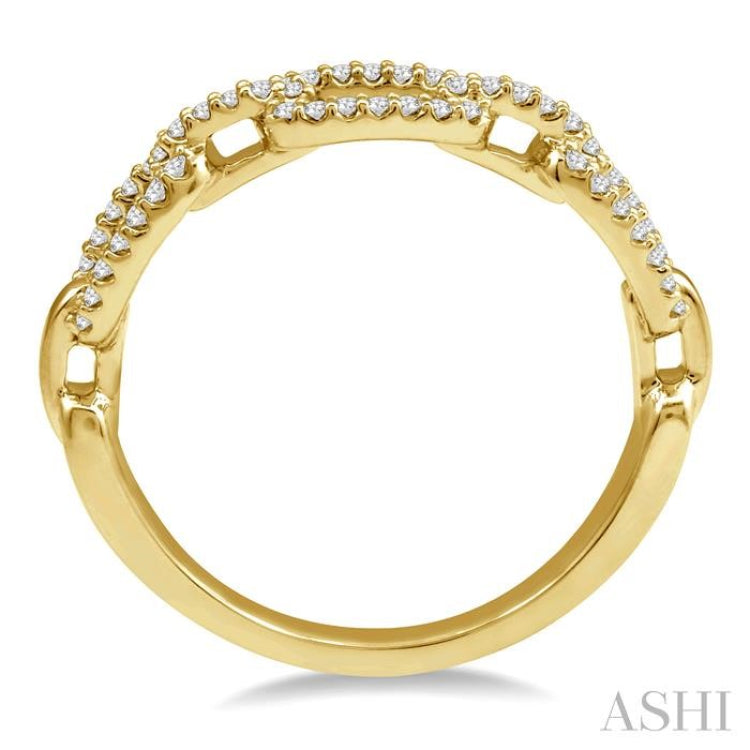 1/5 ctw Interlocked Links Round Cut Diamond Ladies Ring in 14K Yellow Gold