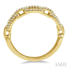 1/5 ctw Interlocked Links Round Cut Diamond Ladies Ring in 14K Yellow Gold
