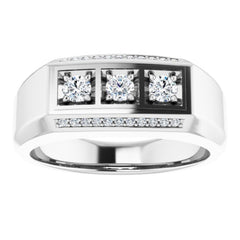 14K White 3/8 CTW Natural Diamond Ring