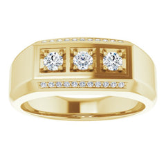 14K Yellow 3/8 CTW Natural Diamond Ring