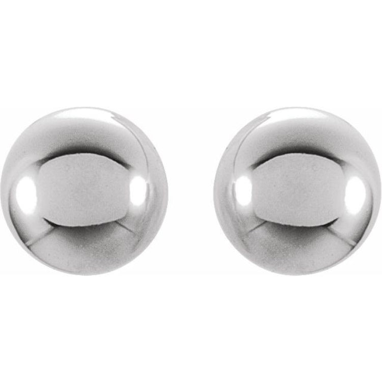 14K White 4 mm Ball Stud Earrings