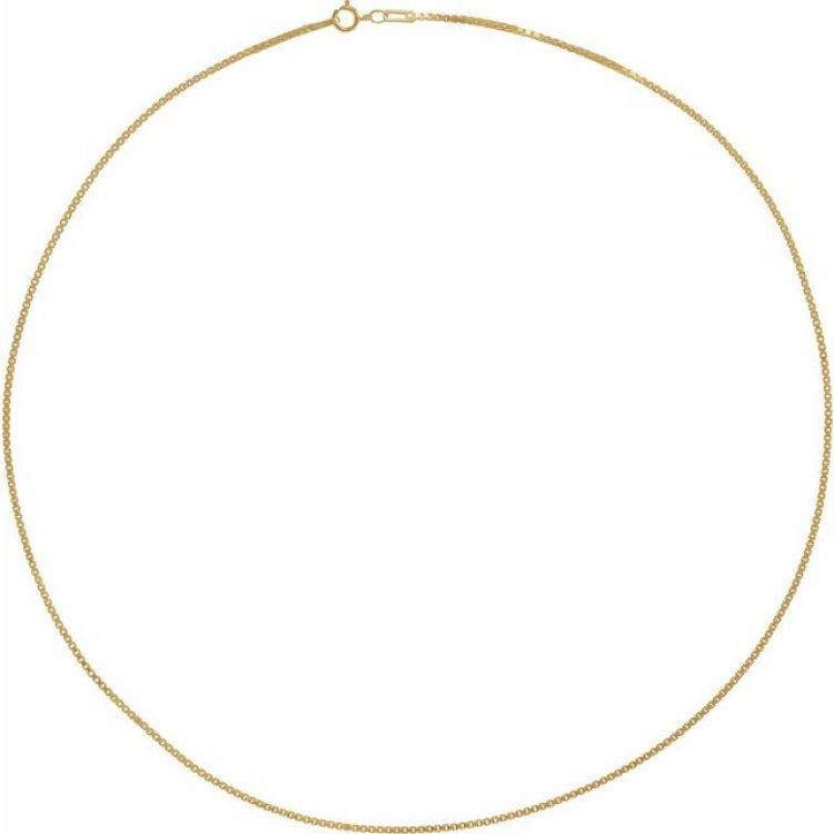 14K Yellow 1.3 mm Diamond-Cut Box 18" Chain
