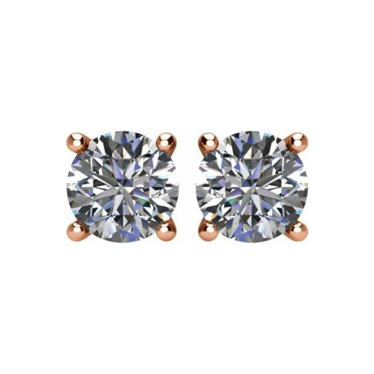 14K Rose 2 CTW Natural Diamond Earrings