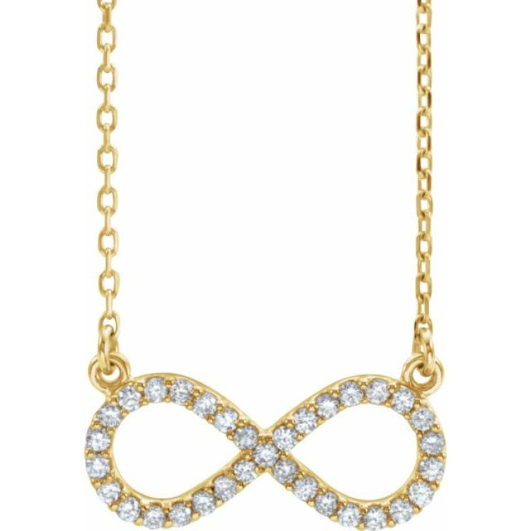 14K Yellow 1/6 CTW Natural Diamond Infinity 17" Necklace
