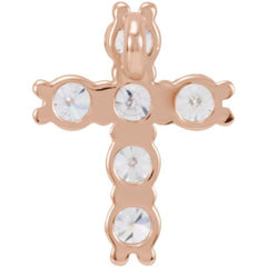 14K Rose 1/4 CTW Natural Diamond Cross Pendant