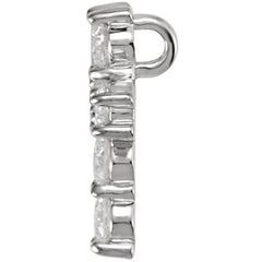 Platinum 1/2 CTW Natural Diamond Cross Pendant