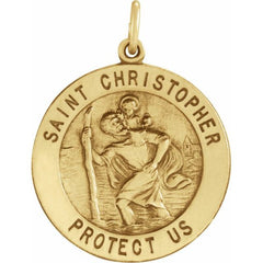 14K Yellow 25 mm St. Christopher Medal