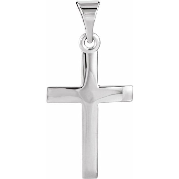 14K White Cross Pendant