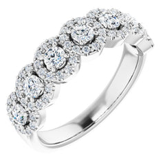 14K White 3/4 CTW Natural Diamond Anniversary Band