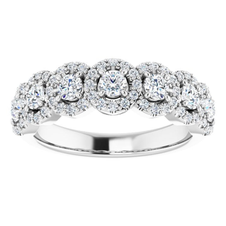 14K White 3/4 CTW Natural Diamond Anniversary Band