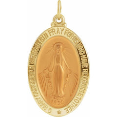 14K Yellow 23x16 mm Oval Miraculous Medal