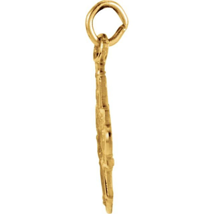 14K Yellow 12x12 mm Four-Way Cross Medal