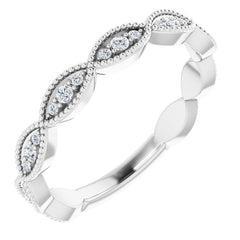 14K White 1/5 CTW Natural Diamond Infinity-Inspired Anniversary Band