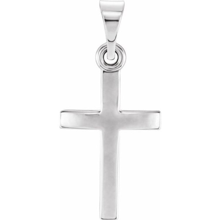 14K White Cross Pendant