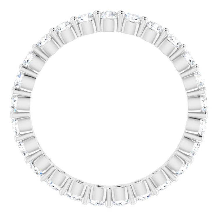 14K White 3/4 CTW Natural Diamond Eternity Band Size 4