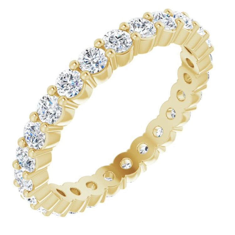 14K Yellow 3/4 CTW Natural Diamond Eternity Band Size 4