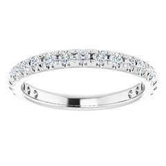 Platinum 1/2 CTW Natural Diamond French-Set Anniversary Band