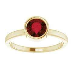 14K Yellow 6 mm Natural Mozambique Garnet Ring