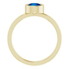 14K Yellow 6 mm Natural Blue Sapphire Ring