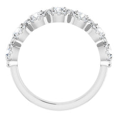 14K White 1 1/5 CTW Natural Diamond Anniversary Band