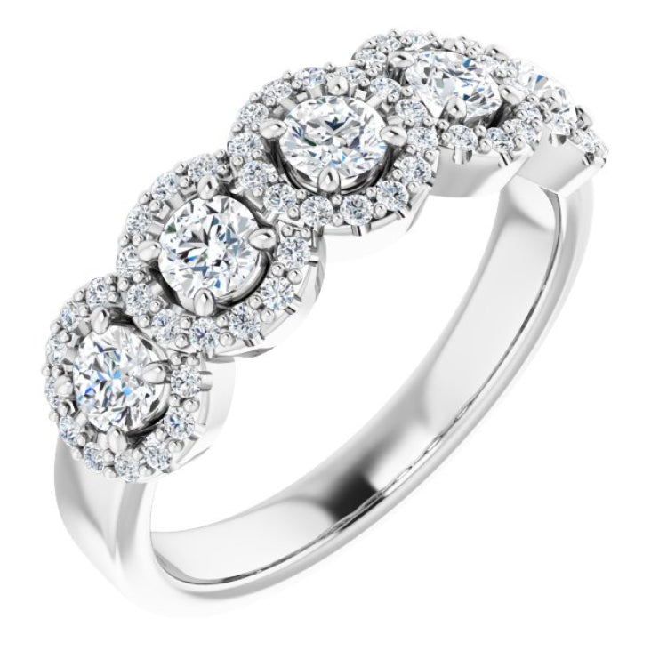 14K White 7/8 CTW Natural Diamond Anniversary Band