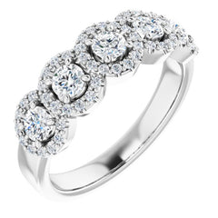 14K White 7/8 CTW Natural Diamond Anniversary Band