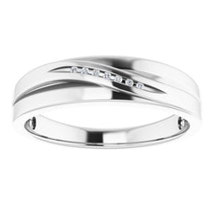14K White .03 CTW Natural Diamond Band