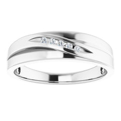 14K White .07 CTW Natural Diamond Band
