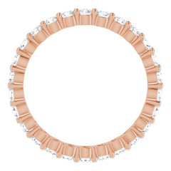 14K Rose 7/8 CTW Natural Diamond Eternity Band Size 6.5