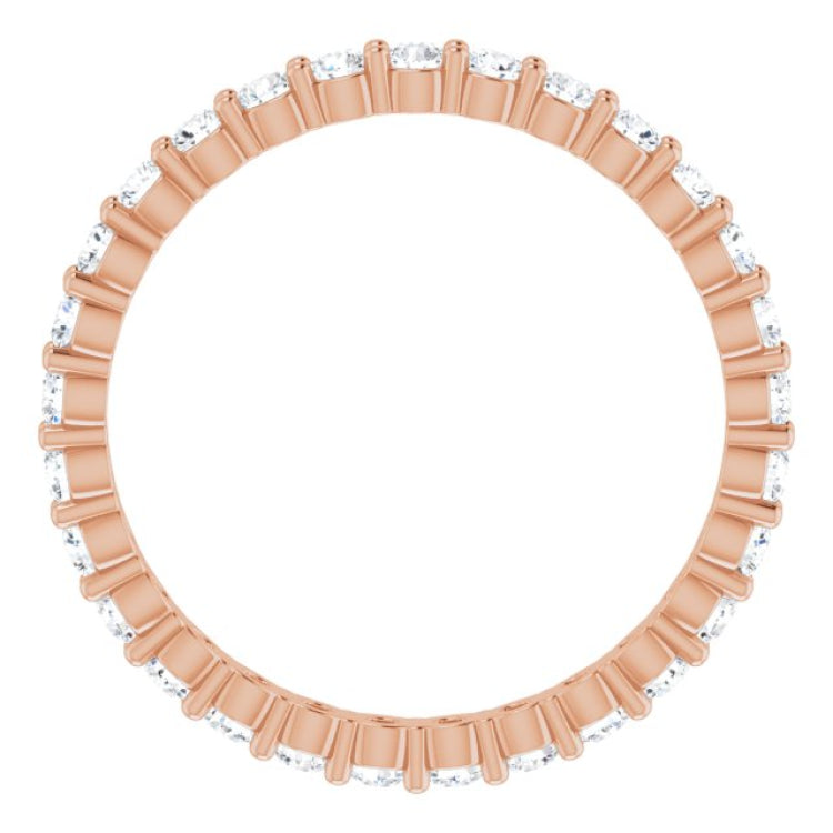 14K Rose 5/8 CTW Natural Diamond Eternity Band Size 5.5