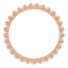 14K Rose 3/4 CTW Natural Diamond Eternity Band Size 7.5