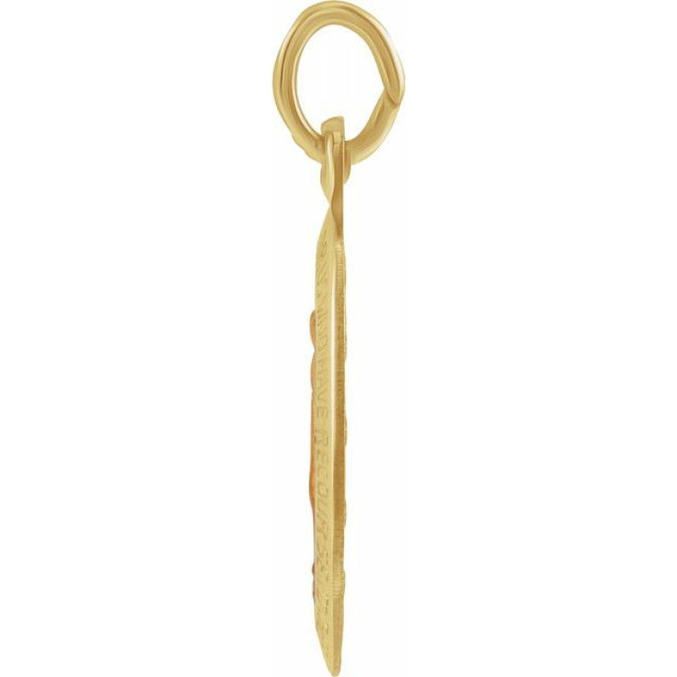 14K Yellow 15x11 mm Oval Miraculous Medal