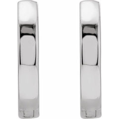 14K White Hinged 16 mm Hoop Earrings