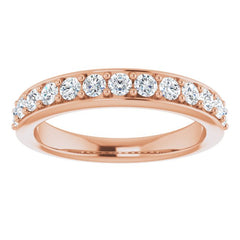 14K Rose 5/8 CTW Natural Diamond Anniversary Band