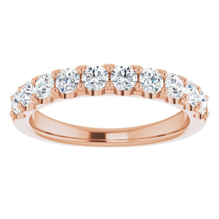 14K Rose 3/4 CTW Natural Diamond Anniversary Band