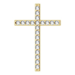 14K Yellow 5/8 CTW Natural Diamond Cross Pendant