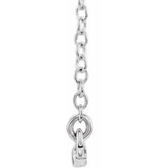 Sterling Silver Straight Bar 16-18" Necklace