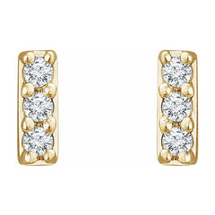 14K Yellow .05 CTW Natural Diamond Bar Earrings