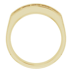 14K Yellow 1 CTW Natural Diamond Milgrain Band