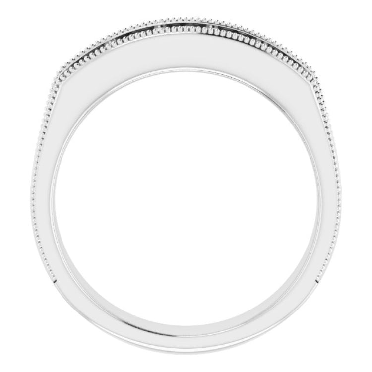 Platinum 1 CTW Natural Diamond Milgrain Band