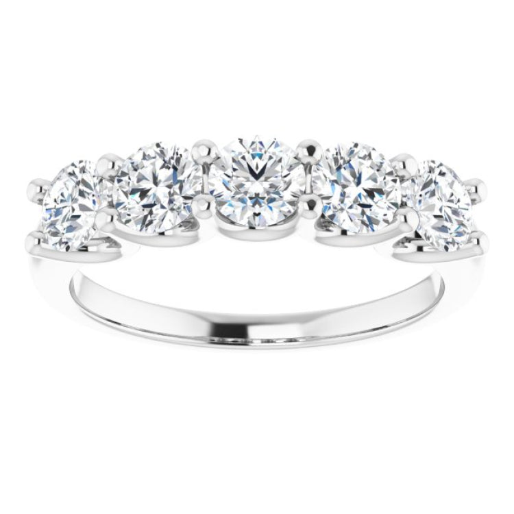 14K White 1 1/3 CTW Natural Diamond Anniversary Band