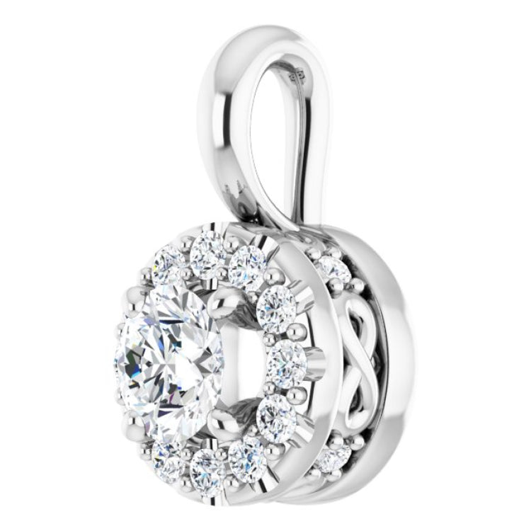 Platinum 3/8 CTW Natural Diamond Pendant