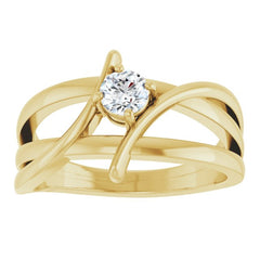 14K Yellow 1/4 CT Natural Diamond Ring