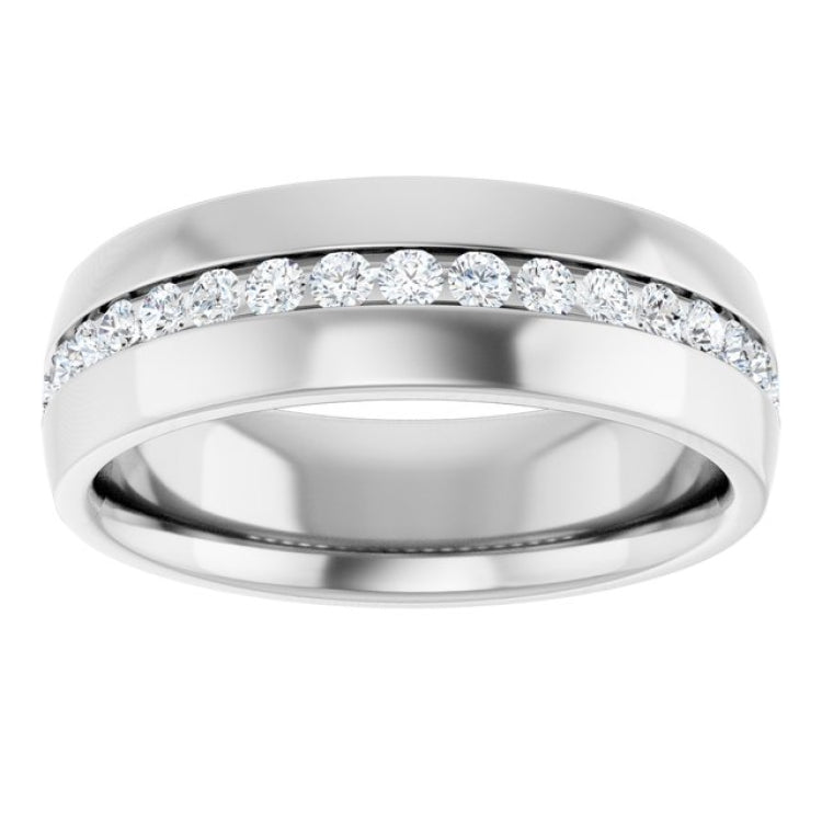 14K White 3/8 CTW Natural Diamond Band