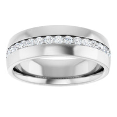 14K White 3/8 CTW Natural Diamond Band