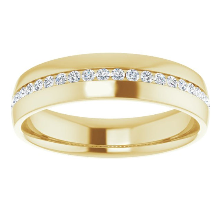 14K Yellow 3/8 CTW Natural Diamond Band